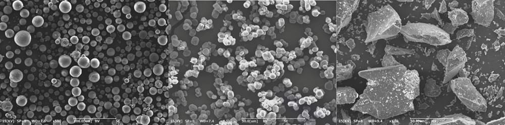 SEM of alumina fillers with different morphologies